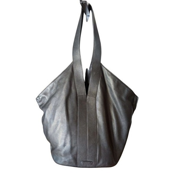 Vince Camuto Handbags - Vince Camuto Afina Black Leather Geometric Tote Bag Womens